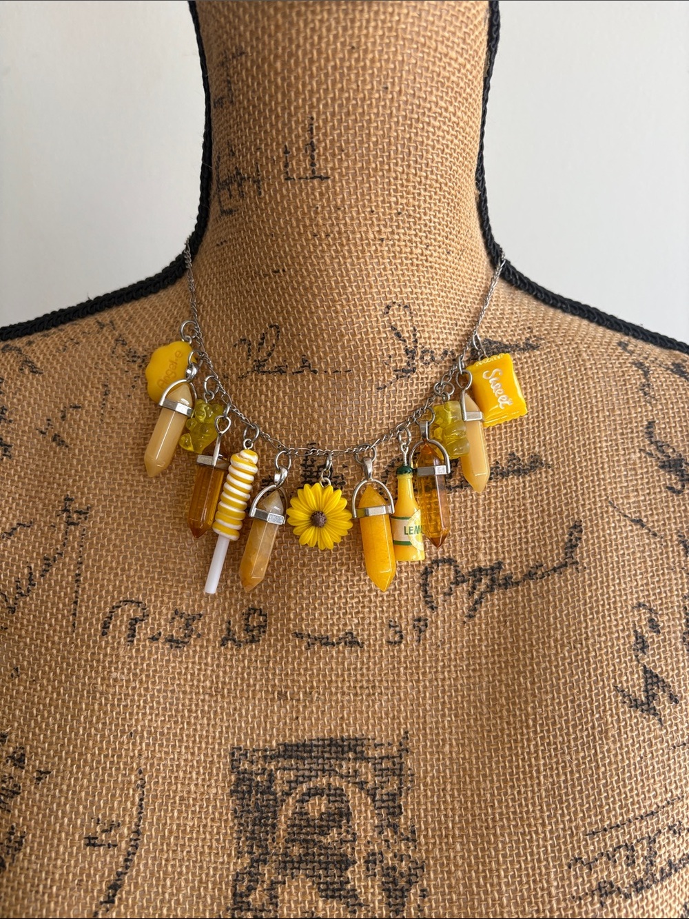 Yellow Charm Necklace